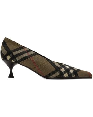 Burberry 55Mm Check Dame Pointed-Toe Court Shoes - Brown