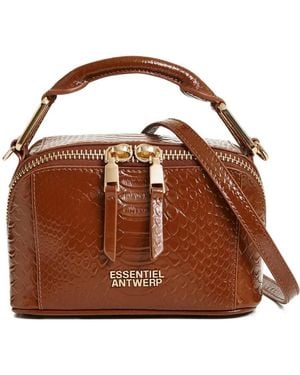 Essentiel Antwerp Bolso De Hombro Bobbi Con Efecto De Cocodrilo - Marrón