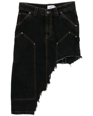 VAQUERA Asymmetric Denim Skirt - Black