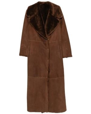 Salvatore Santoro Manteau En Peau Lainée - Brown