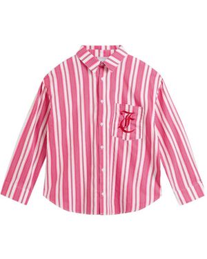 Juicy Couture Top De Pijama A Rayas Con Logo Bordado - Rosa