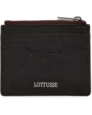 Lottusse Porte-Cartes En Cuir À Logo Imprimé - Black