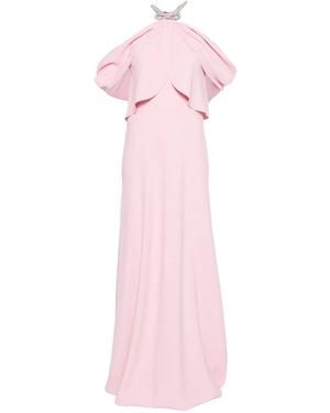 Alberta Ferretti Halterneck Maxi Dress - Pink