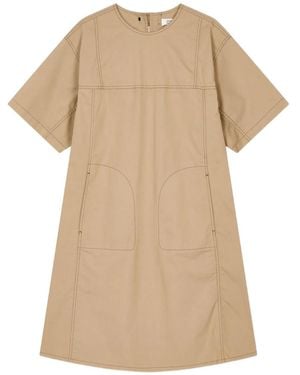 Studio Tomboy X Contrast-Stitch Tunic Dress - Natural