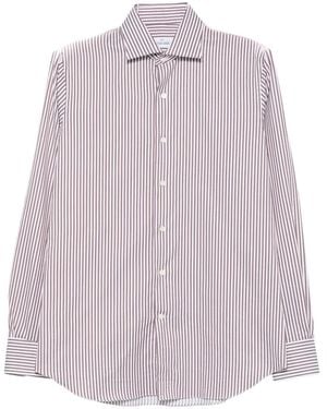 Alessandro Gherardi Striped Cotton Shirt - Purple