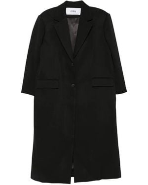 ELEH Single-Breasted Rear-Slit Coat - Black