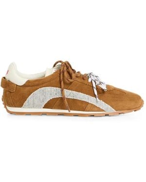 DSquared² Appliqué Maple Leaf Lace-Up Trainers - Brown