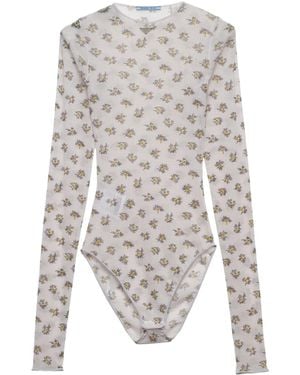 Prada Body con estampado floral - Blanco