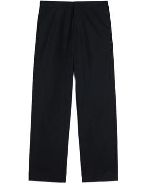 Jil Sander Back Welt Pockets Cotton Pants - Blue
