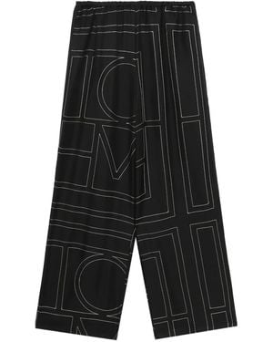 TOTEME Seidenhose Mit Monogramm - Schwarz
