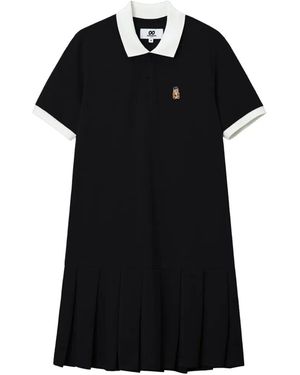 Chocoolate Pleated Detail Dress - Black