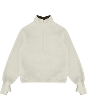 Entire studios Quarter-Zip Fleece Sweater - White