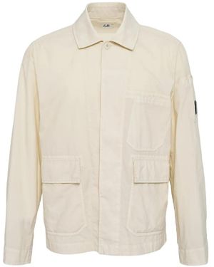 C.P. Company Taylon P Buttoned Shirt Jacket - White