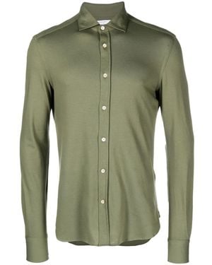 Boglioli Long-Sleeve Piqué Cotton Shirt - Green