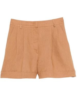 ACTUALEE Pleated Shorts - Natural