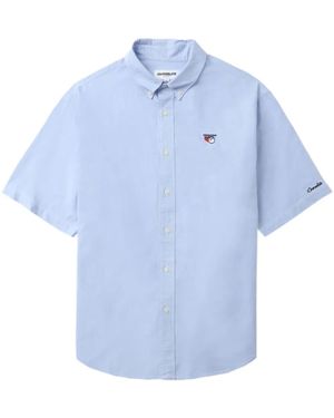 Chocoolate Logo-Embroidered Cotton Shirt - Blue