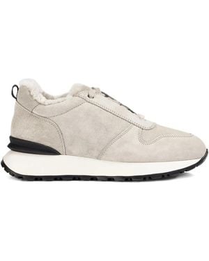 Doucal's Baskets En Daim À Lacets - White
