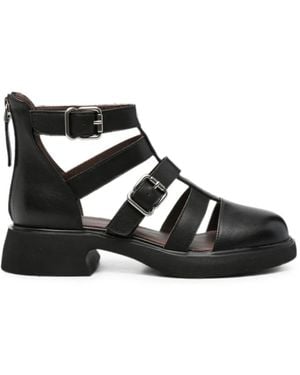 SERGIO MORETTI FIRENZE Buckle-Fastening Caged Sandals - Black