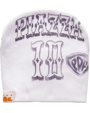 PDF Graffiti-Print Beanie Hat - White