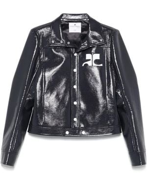 Courreges Reedition Vinyl Jacke - Schwarz