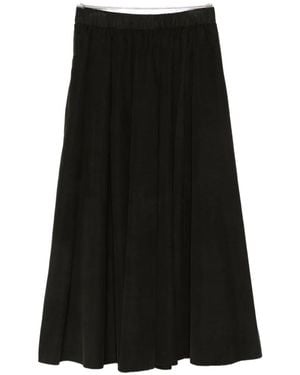 Aspesi Pleated Corduroy Midi Skirt - Black