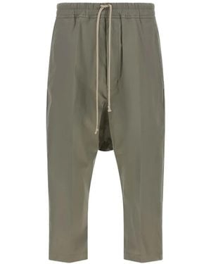 Rick Owens Drawstring Cropped Trousers - Green