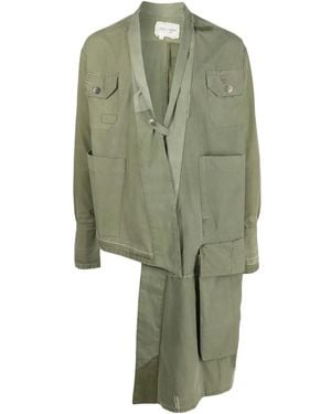 Greg Lauren ドレープ コート - グリーン