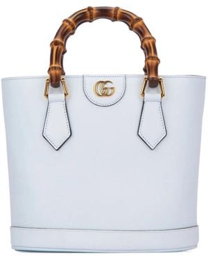 Gucci Bolso shopper con asas de bambú - Blanco