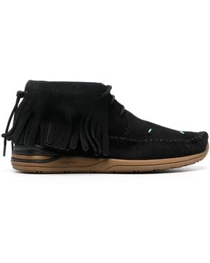 Visvim Fbt Fringe-Trim Desert Boots - Black
