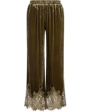 Gold Hawk Anastasia Lace-Trimmed Pants - Green