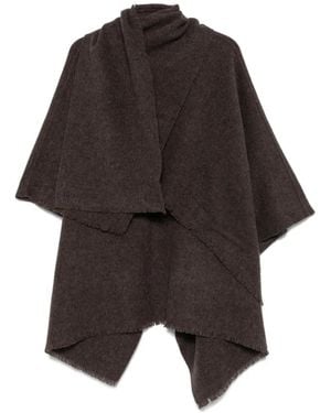 Patrizia Pepe Logo-Embroidered Fringed Cape - Multicolour