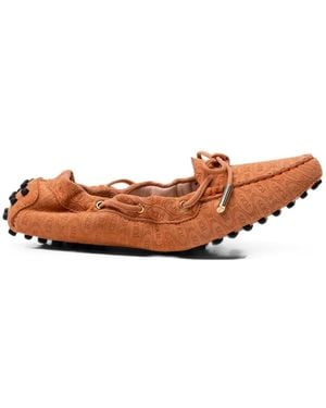 Tod's Logo Ballet Flat - Brown