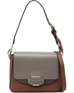 Cromia バックルディテール ショルダーバッグ - グレー