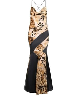 Roberto Cavalli Floral-Motif Dress - Metallic