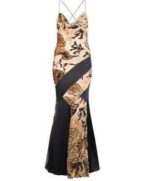 Roberto Cavalli Floral-Motif Dress - Metallic