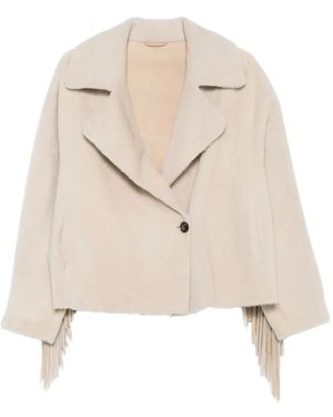 Liska Fringe-Detail Jacket - Natural