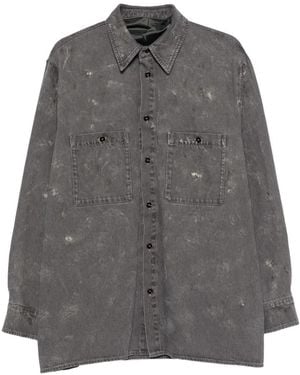 MM6 by Maison Margiela Distressed Denim Jacket - Grey
