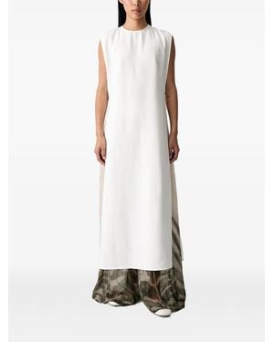 ViCOLO Sleeveless Side-Slit Maxi Dress - White
