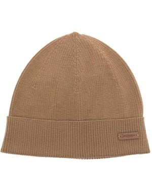 Saint Laurent Gorro de lana en canalé - Marrón