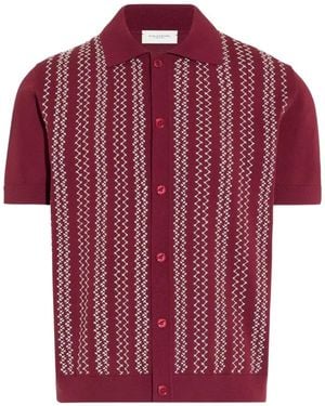 Paolo Pecora Stripe-Embroidered Short-Sleeve Shirt