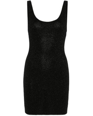 MC2 Saint Barth Lurex-Knit Mini Dress - Black