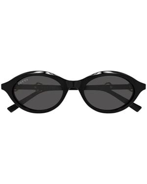 Gucci Oval-Frame Sunglasses - Black