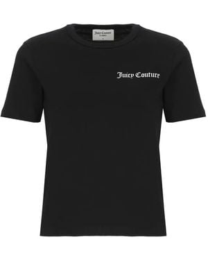 Juicy Couture Logo-Print Cotton T-Shirt - Black