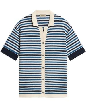 Woolrich Striped Crochet-Effect Shirt - Blue