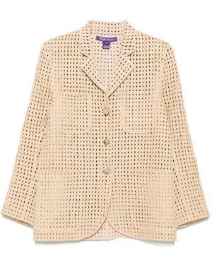 Ralph Lauren Perforated-Detail Jacket - Natural