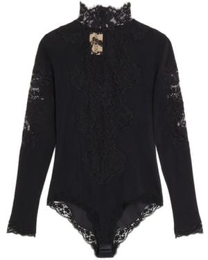 Valentino Garavani Jersey Bodysuit With Lace - Black