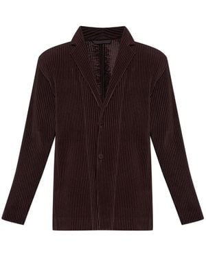 Homme Plissé Issey Miyake Pleated Notch-Lapel Jacket - Purple