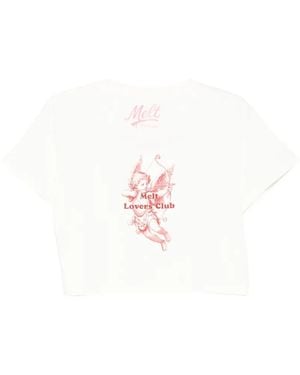 Melt Camiseta Corta Con Estampado Gráfico - Blanco