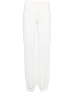 retroféte Devyn Pointelle-Knit Pants - White