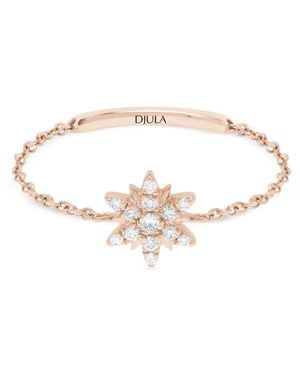 Djula Anello A Catena Magic Touch Con Diamanti - Bianco